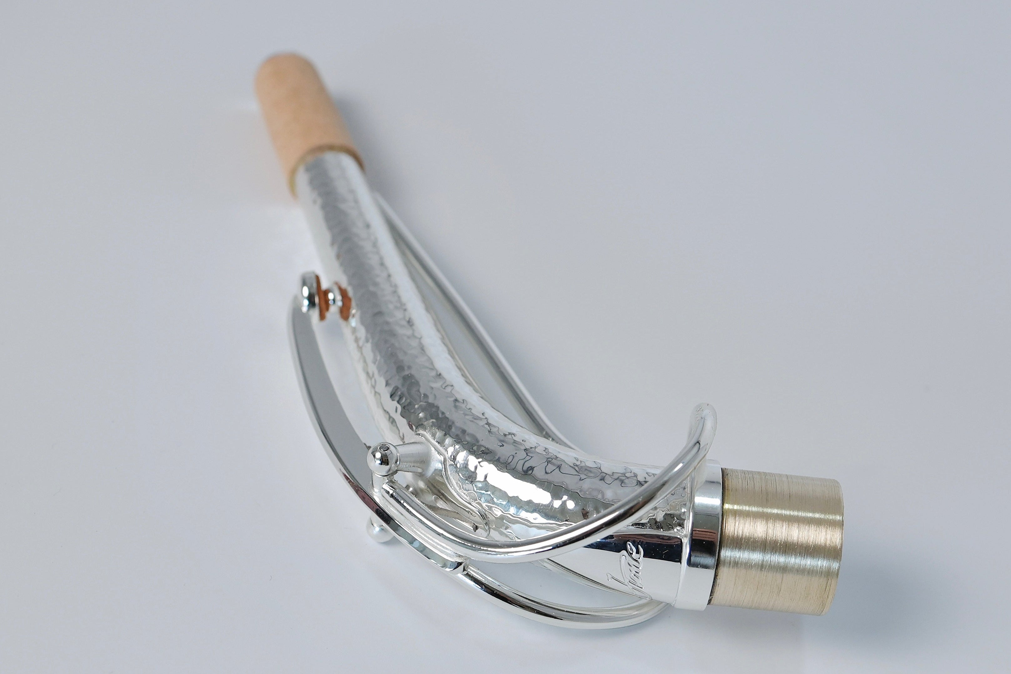 JX-Custom Silver-Plated Hand-Hammered Alto Sax Neck (SBA-Style Design)