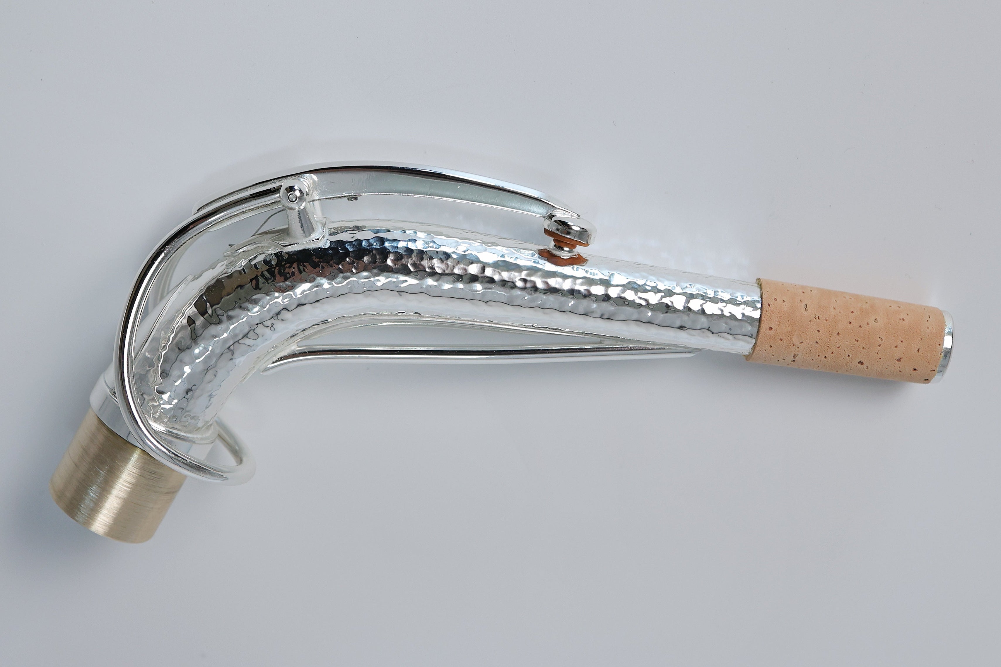 JX-Custom Silver-Plated Hand-Hammered Alto Sax Neck (SBA-Style Design)