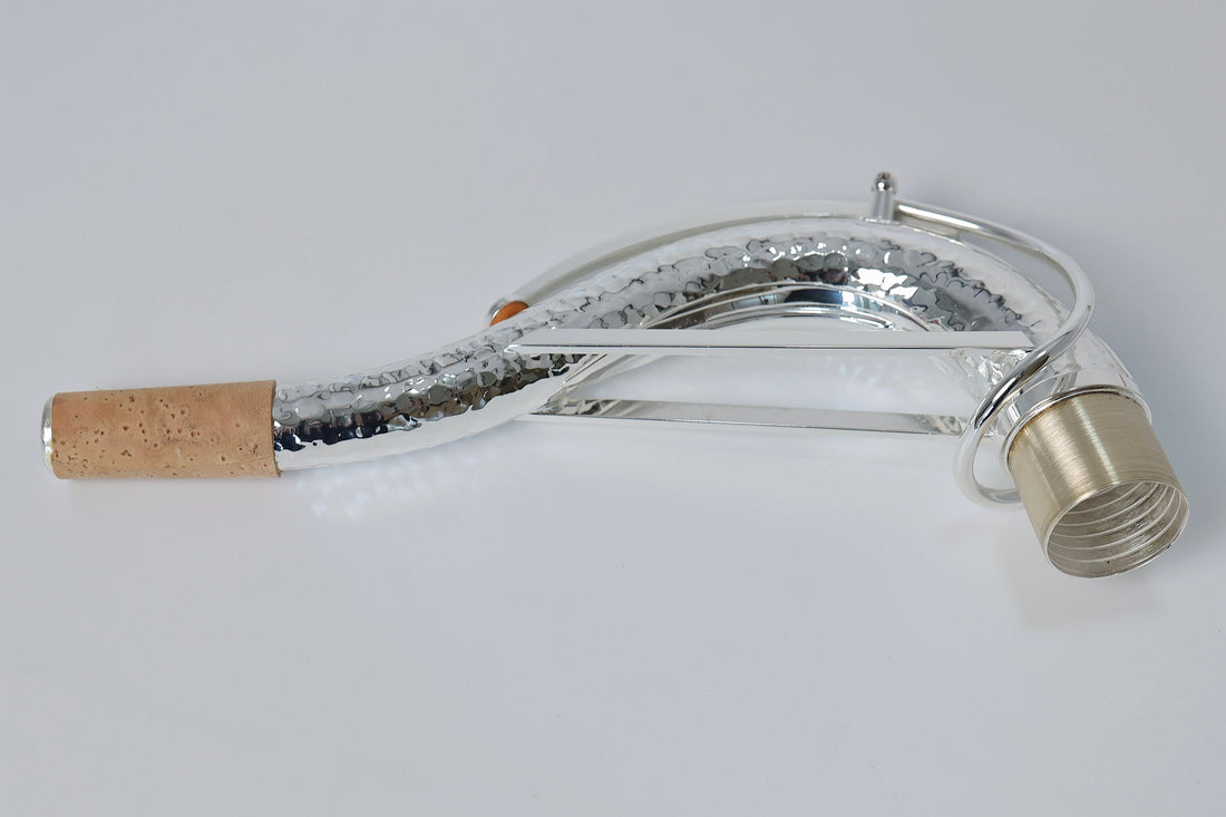 JX-Custom Silver-Plated Hand-Hammered Tenor Sax Neck (SBA-Style Design)